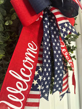 Stars & Stripes, Welcome Patriotic Bow - Emerald's Avenue
