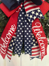 Stars & Stripes, Welcome Patriotic Bow - Emerald's Avenue
