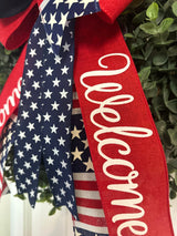 Stars & Stripes, Welcome Patriotic Bow - Emerald's Avenue