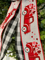 Vintage Trucks Valentine's Day Bow - Emerald's Avenue