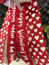 White Hearts Valentine's Day Bow - Emerald's Avenue