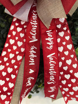 White Hearts Valentine's Day Bow - Emerald's Avenue