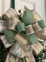 Wreaths, Bells & Trees Christmas Bow - Emerald's Avenue