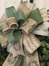 Wreaths, Bells & Trees Christmas Bow - Emerald's Avenue