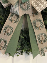 Wreaths, Bells & Trees Christmas Bow - Emerald's Avenue