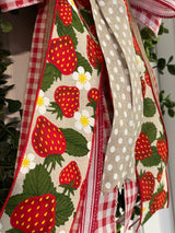 Red & White Farmhouse Strawberries Bow