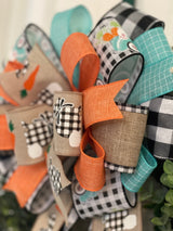 Black Buffalo Plaid Bunnies Easter Bow - Emerald's Avenue