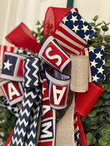 Block Letters & Chevron Print Bow - Emerald's Avenue