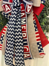 Block Letters & Chevron Print Bow - Emerald's Avenue