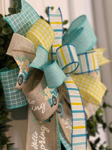 Blue & Yellow Hello Spring Bow - Emerald's Avenue