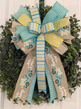 Blue & Yellow Hello Spring Bow - Emerald's Avenue