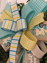 Blue & Yellow Hello Spring Bow - Emerald's Avenue
