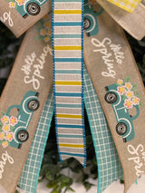 Blue & Yellow Hello Spring Bow - Emerald's Avenue