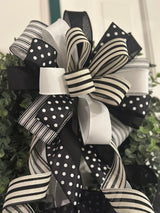Elegant Black & White Farmhouse Bow - Emerald's Avenue