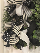 Elegant Black & White Farmhouse Bow - Emerald's Avenue
