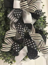 Elegant Black & White Farmhouse Bow - Emerald's Avenue