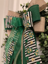 Farmhouse Style Shamrocks & Leprechaun Hats Bow - Emerald's Avenue