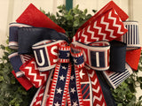 Formal Red, White & Blue Bow - Emerald's Avenue