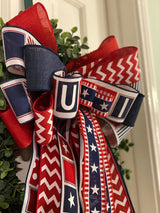 Formal Red, White & Blue Bow - Emerald's Avenue