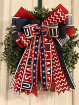 Formal Red, White & Blue Bow - Emerald's Avenue