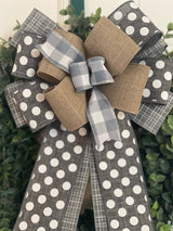 Gray Farmhouse Bow - Emerald's Avenue