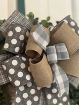 Gray Farmhouse Bow - Emerald's Avenue