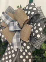 Gray Farmhouse Bow - Emerald's Avenue