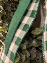 Green Shamrocks & Buffalo Plaid Bow - Emerald's Avenue
