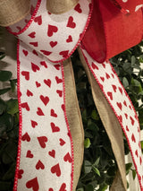 Hearts Themed Valentine's Day Bow - Emerald's Avenue