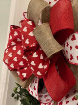 Hearts Themed Valentine's Day Bow - Emerald's Avenue