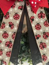 Ladybugs & Daisies Summer Bow - Emerald's Avenue