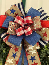 Large Stars, Stripes & Fireworks Bow - Emerald's Avenue