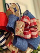 Large Stars, Stripes & Fireworks Bow - Emerald's Avenue