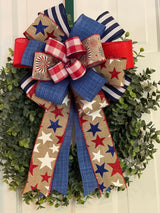 Large Stars, Stripes & Fireworks Bow - Emerald's Avenue