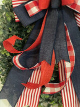 Patriotic Farmhouse Style Bow - Emerald's Avenue