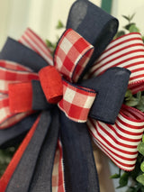 Patriotic Farmhouse Style Bow - Emerald's Avenue