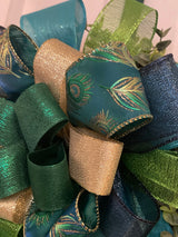 Peacock Christmas Bow - Emerald's Avenue