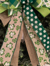Polka Plaid Clovers Bow 2.0 - Emerald's Avenue