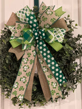 Polka Plaid Clovers Bow 2.0 - Emerald's Avenue