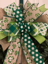 Polka Plaid Clovers Bow 2.0 - Emerald's Avenue