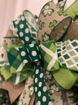 Polka Plaid Clovers Bow 2.0 - Emerald's Avenue