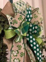 Polka Plaid Clovers Bow 2.0 - Emerald's Avenue