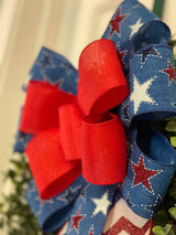 Red, White & Blue Stars & Chevron Stripes Bow - Emerald's Avenue