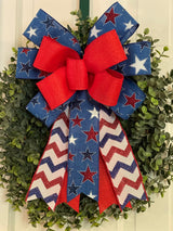 Red, White & Blue Stars & Chevron Stripes Bow - Emerald's Avenue