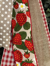 Red & White Farmhouse Strawberries Bow - Emerald's Avenue