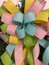 Solid Twirled Streamers Easter/Spring Bow - Emerald's Avenue