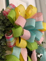 Solid Twirled Streamers Easter/Spring Bow - Emerald's Avenue