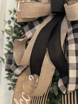 Stripes & Plaid Welcome Bow - Emerald's Avenue
