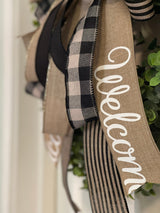 Stripes & Plaid Welcome Bow - Emerald's Avenue