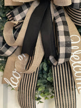 Stripes & Plaid Welcome Bow - Emerald's Avenue